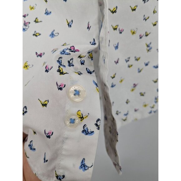 Alan Flusser Button Up Shirt Men Size M Butterfly Print Preppy Casual Whimsical - Picture 11 of 11